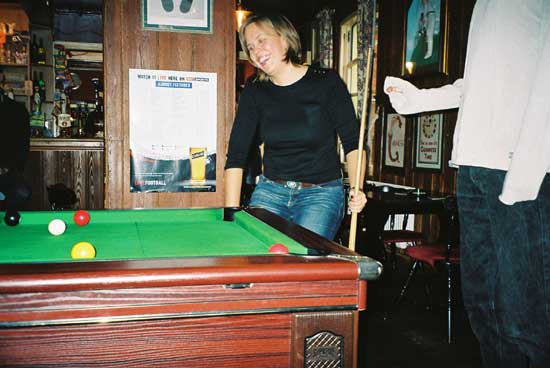 Becki playing more pool at the Cricketeer