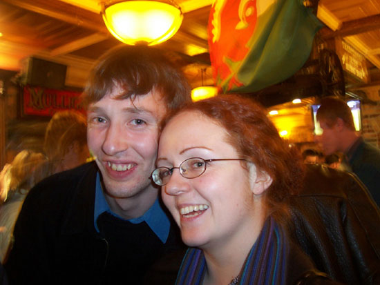 Rufus and Becca at the Temple Bar.
