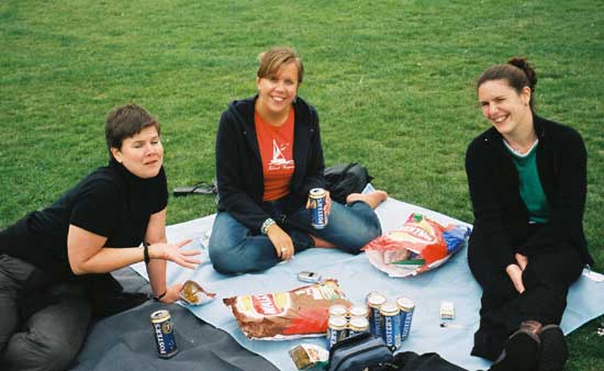 Debby, Becky, Jen and a traditional British picnic